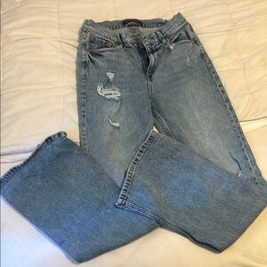 Aeropostale Blue Flare Jeans Distressed Style
